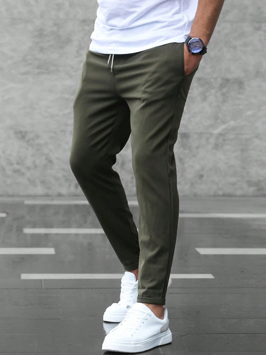 Erik | Herren Chino Hose Slim Fit Kordelzug Stretch