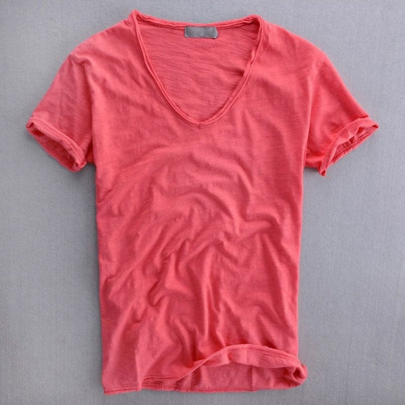 Ben | Herren V-Ausschnitt T-Shirt Slim Fit Kurzarm Basic Sommer