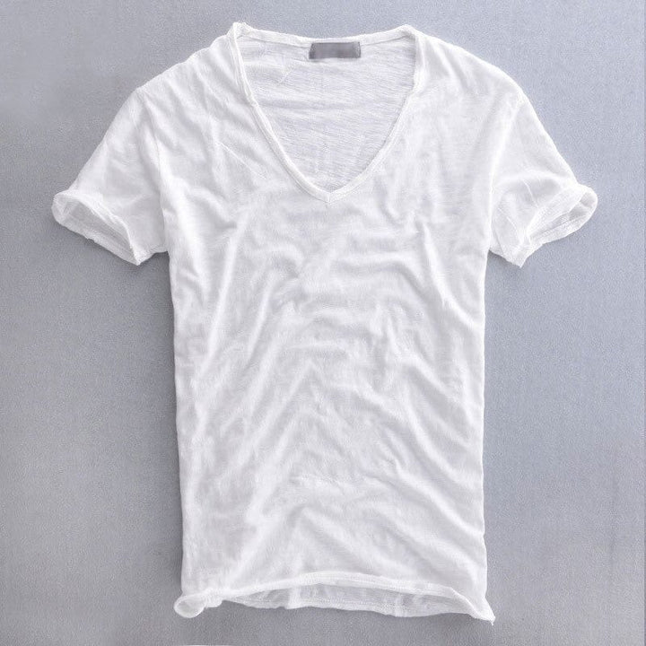 Ben | Herren V-Ausschnitt T-Shirt Slim Fit Kurzarm Basic Sommer
