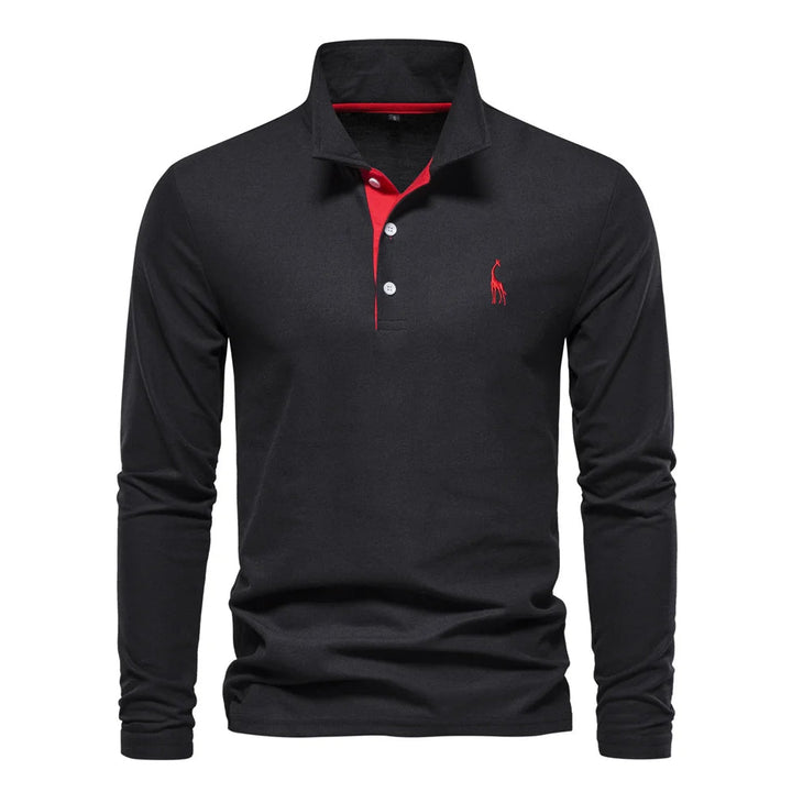 Merro | Herren Langarm Poloshirt mit Knöpfen Casual Polo