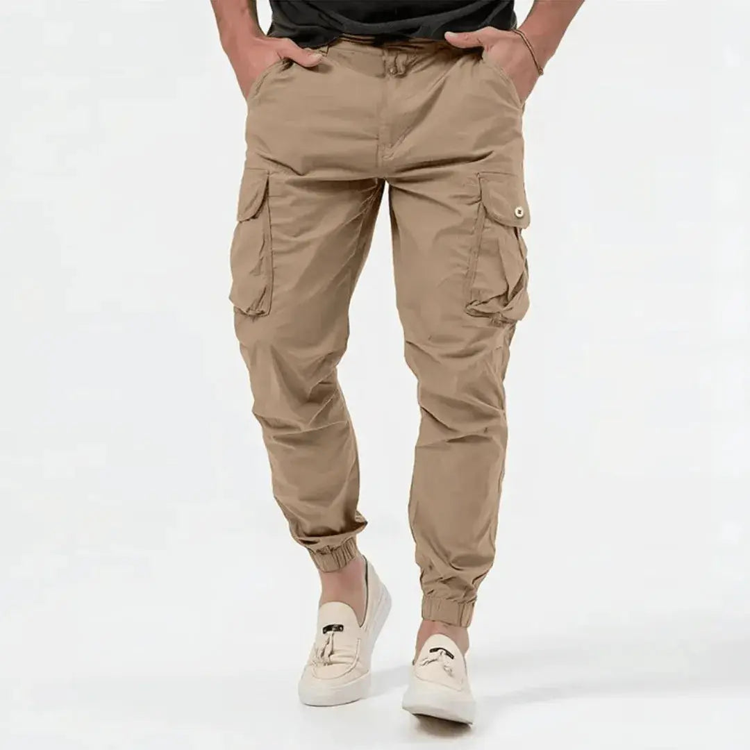 Kofi | Herren Cargo Jogger Hose Baumwolle Tapered Freizeithose