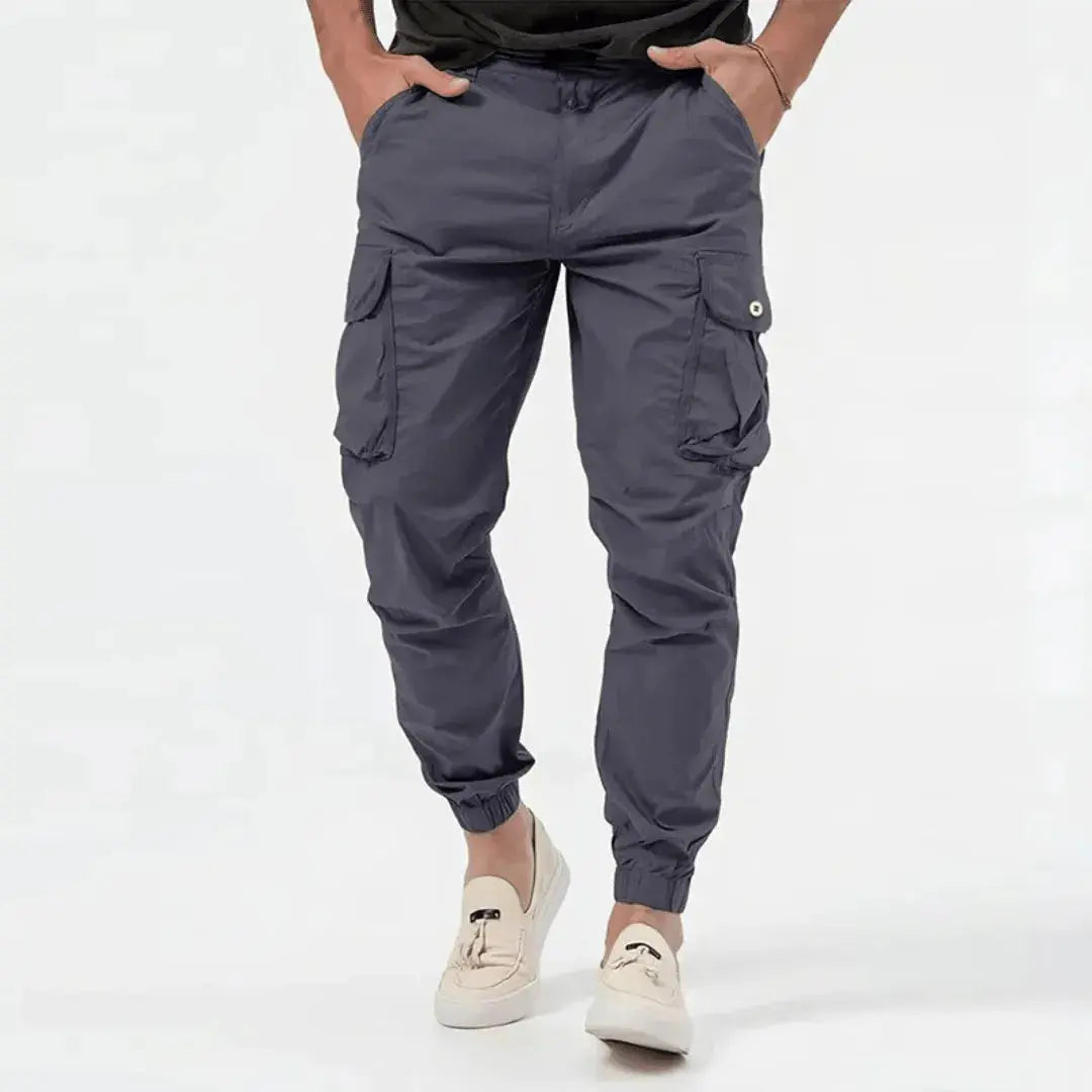 Kofi | Herren Cargo Jogger Hose Baumwolle Tapered Freizeithose