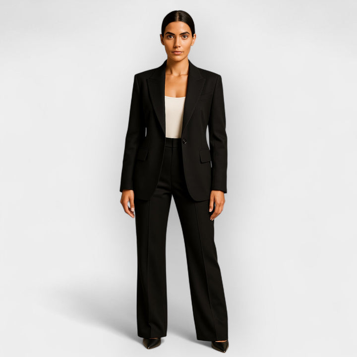 Clara | Damen Hosenanzug Set mit Blazer und weiter Hose