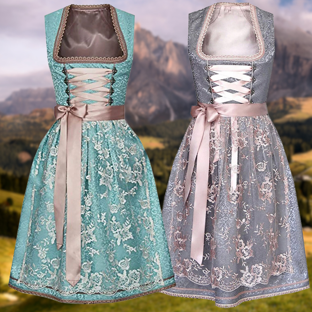 Lena | Damen Dirndl mit Schürze Trachtenkleid Oktoberfest