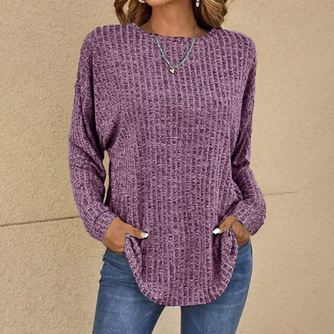 Lisa | Damen-Pullover mit Rundhalsausschnitt und Struktur