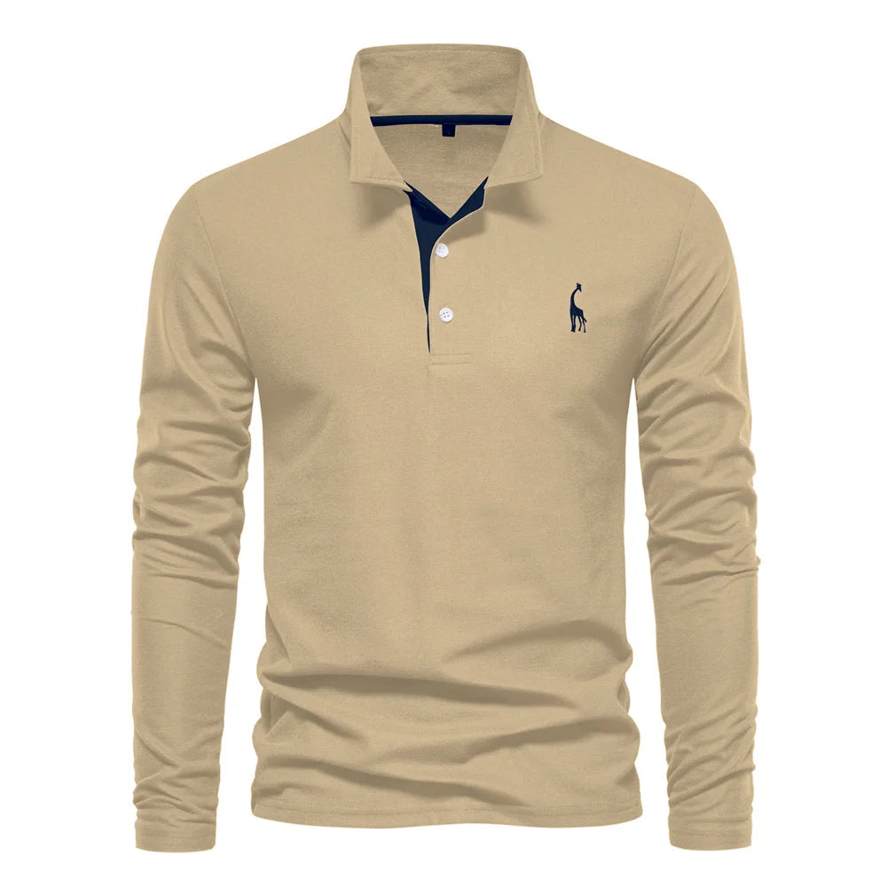 Merro | Herren Langarm Poloshirt mit Knöpfen Casual Polo