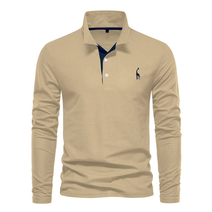 Merro | Herren Langarm Poloshirt mit Knöpfen Casual Polo