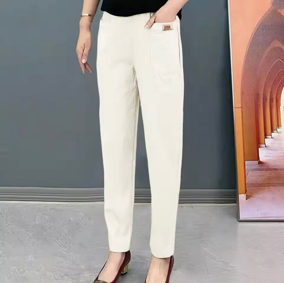 Sofia | Damen Hose Elastischer Bund Gerade Chino Freizeit