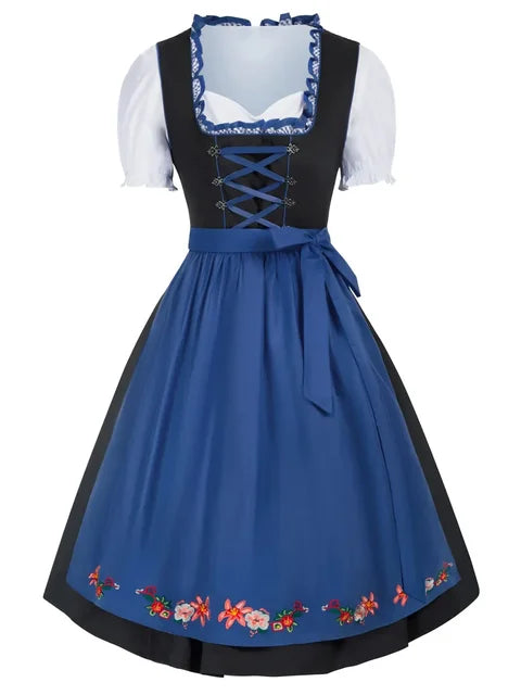 Lieselotte | Damen Dirndl Oktoberfest Kleid mit Schürze - Grey - Image 6