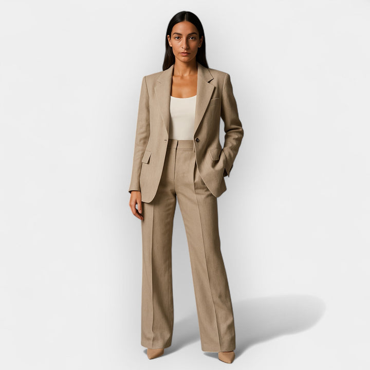 Clara | Damen Hosenanzug Set mit Blazer und weiter Hose