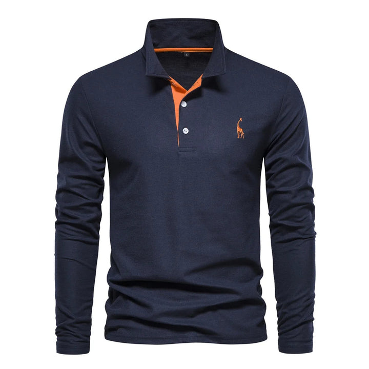 Merro | Herren Langarm Poloshirt mit Knöpfen Casual Polo
