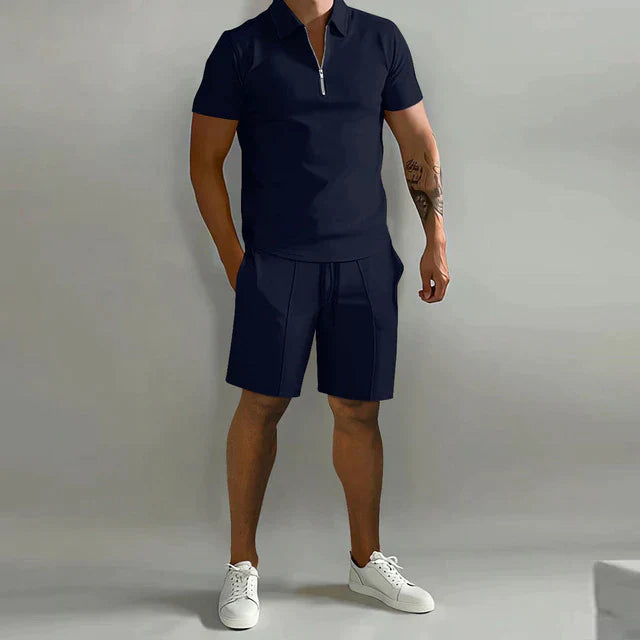 Magnus | Herren Polo Shorts Set Schwarz - Black - Image 5