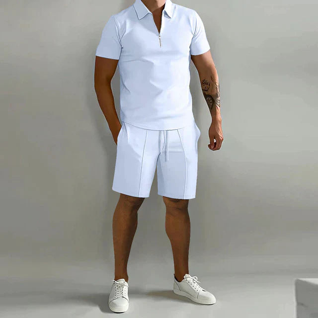 Magnus | Herren Polo Shorts Set Schwarz - Black - Image 4