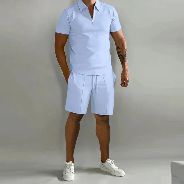 Magnus | Herren Polo Shorts Set Schwarz - Black - Image 3