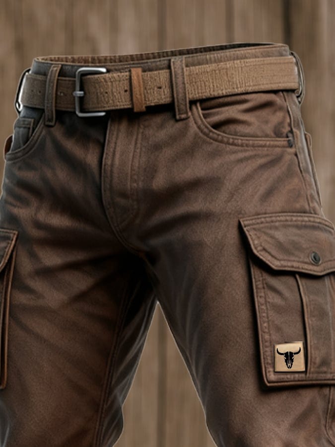 Kurt | Herren Cargohose Slim Fit Seitentaschen Label-Patch