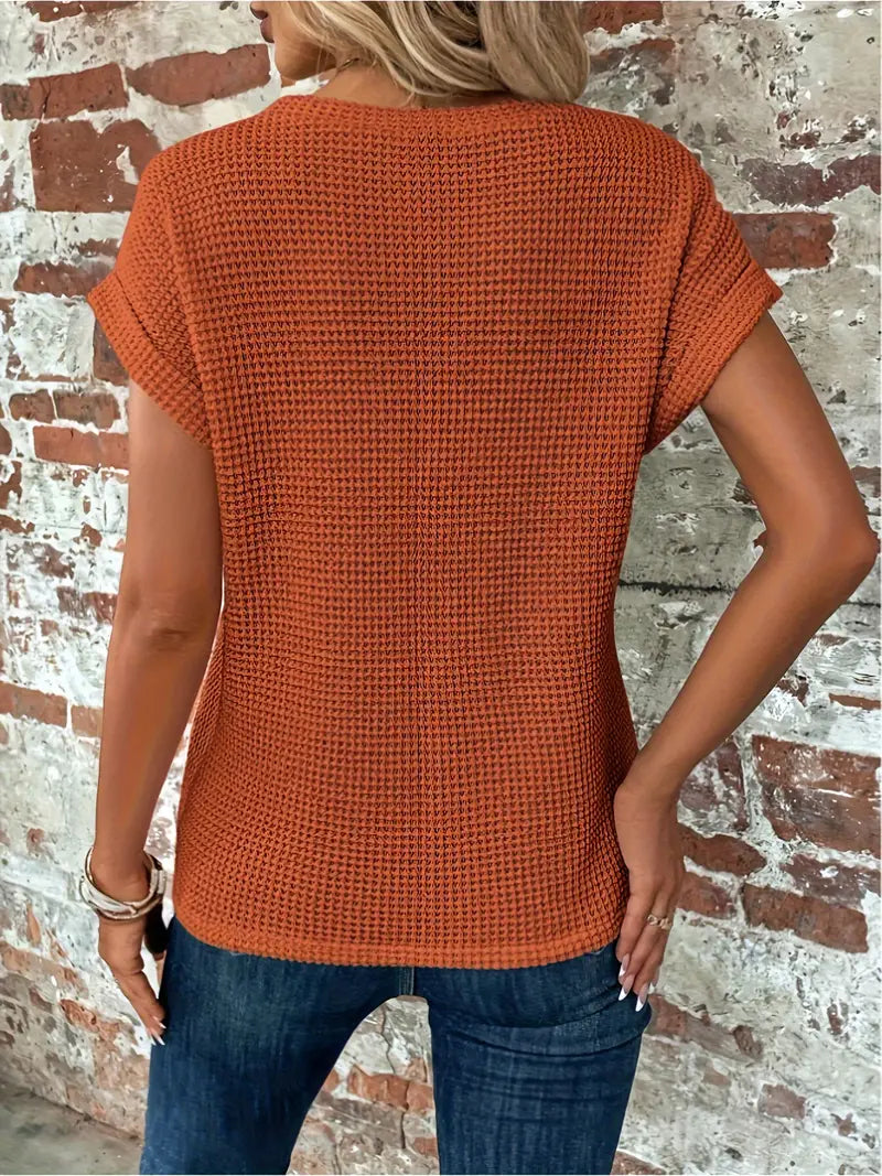 Eza | Damen T-Shirt Kurzarm Twist-Saum Rundhals