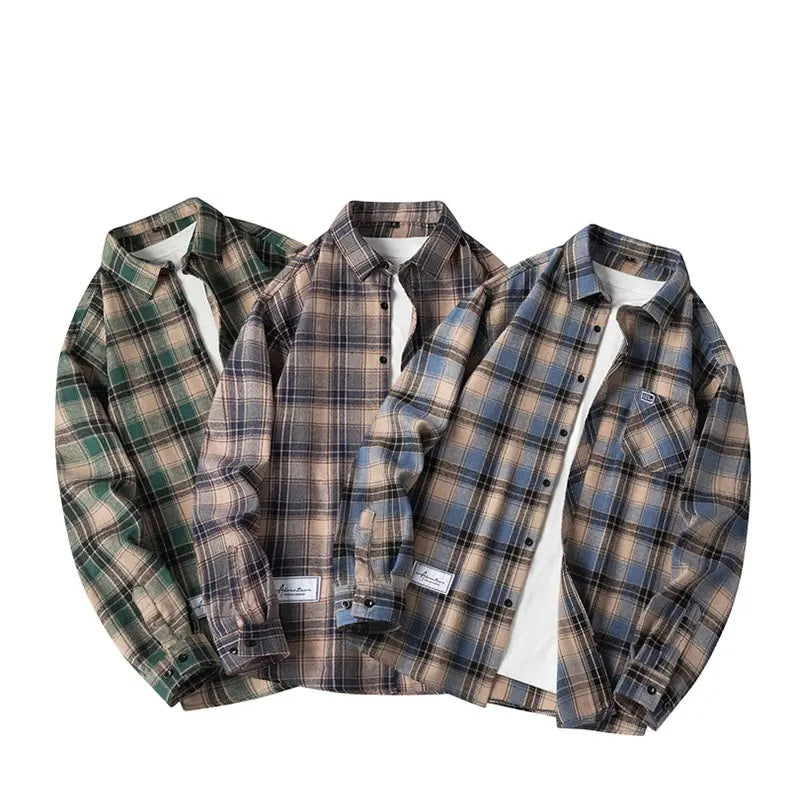 Ryder | Herren Flanellhemd Kariert Langarm Relaxed Fit Herbst