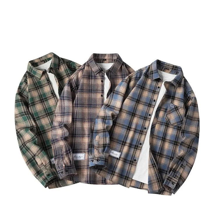 Ryder | Herren Flanellhemd Kariert Langarm Relaxed Fit Herbst