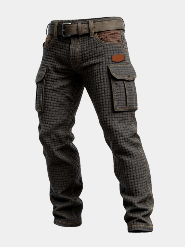 Cole | Herren Cargohose Slim Fit Strukturmuster Seitentaschen