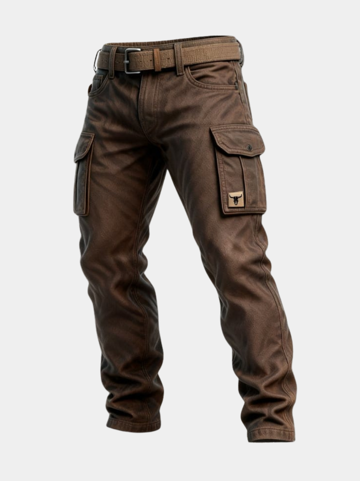 Kurt | Herren Cargohose Slim Fit Seitentaschen Label-Patch