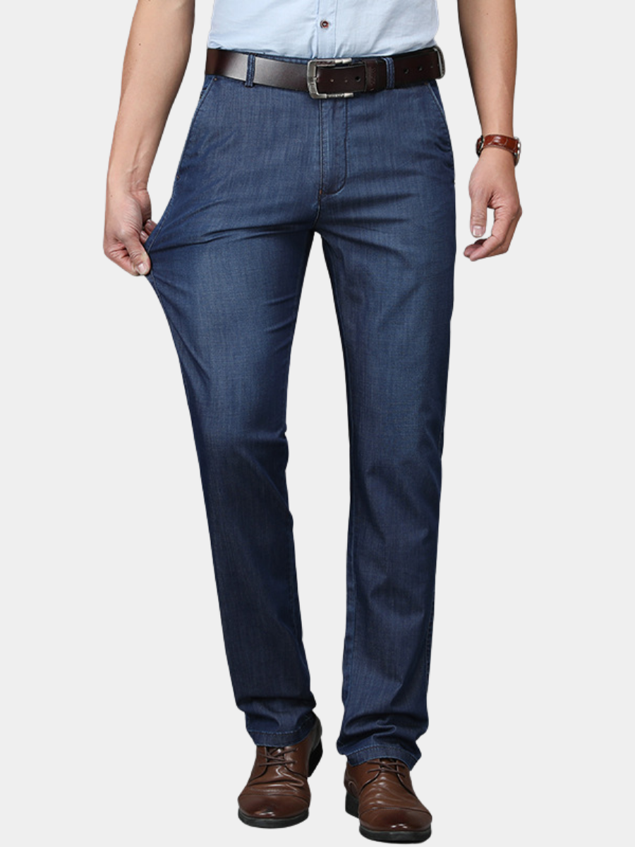 Jom | Herren Stretch Jeans Straight Fit Hoher Bund