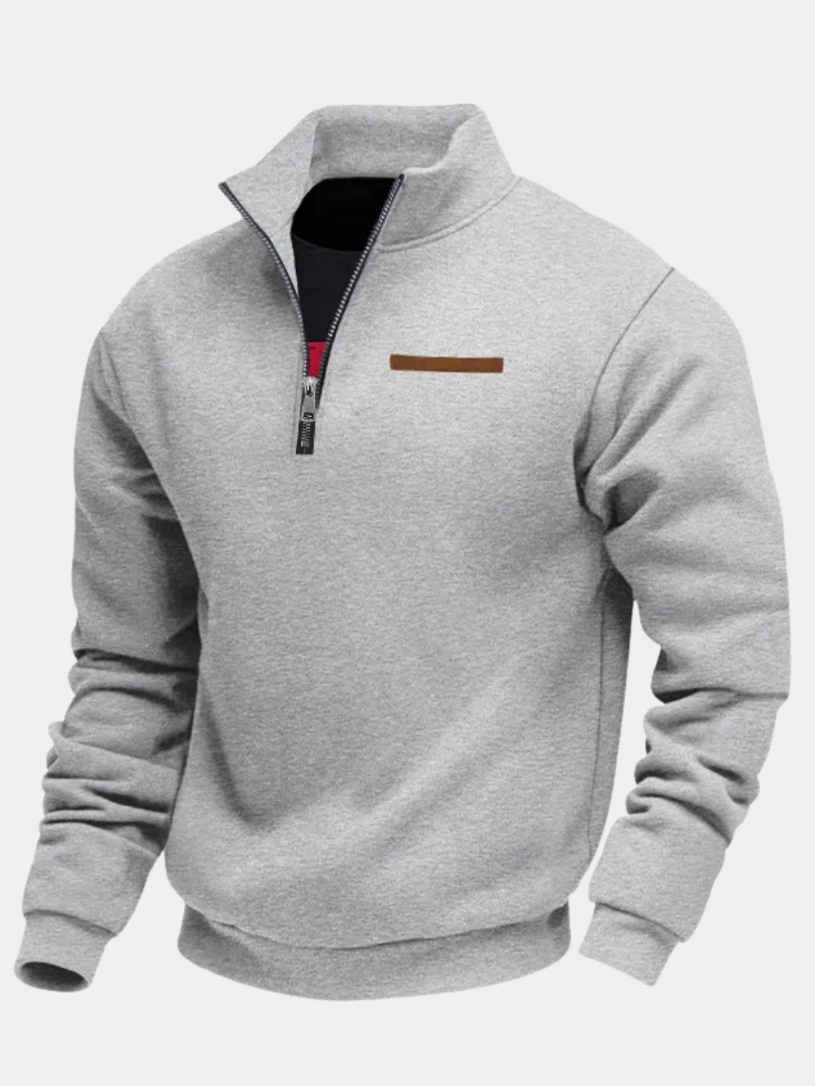 Timo | Herren Sweatshirt Half-Zip Fleece Stehkragen
