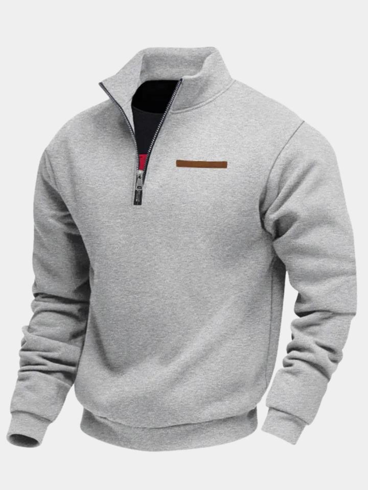 Timo | Herren Sweatshirt Half-Zip Fleece Stehkragen