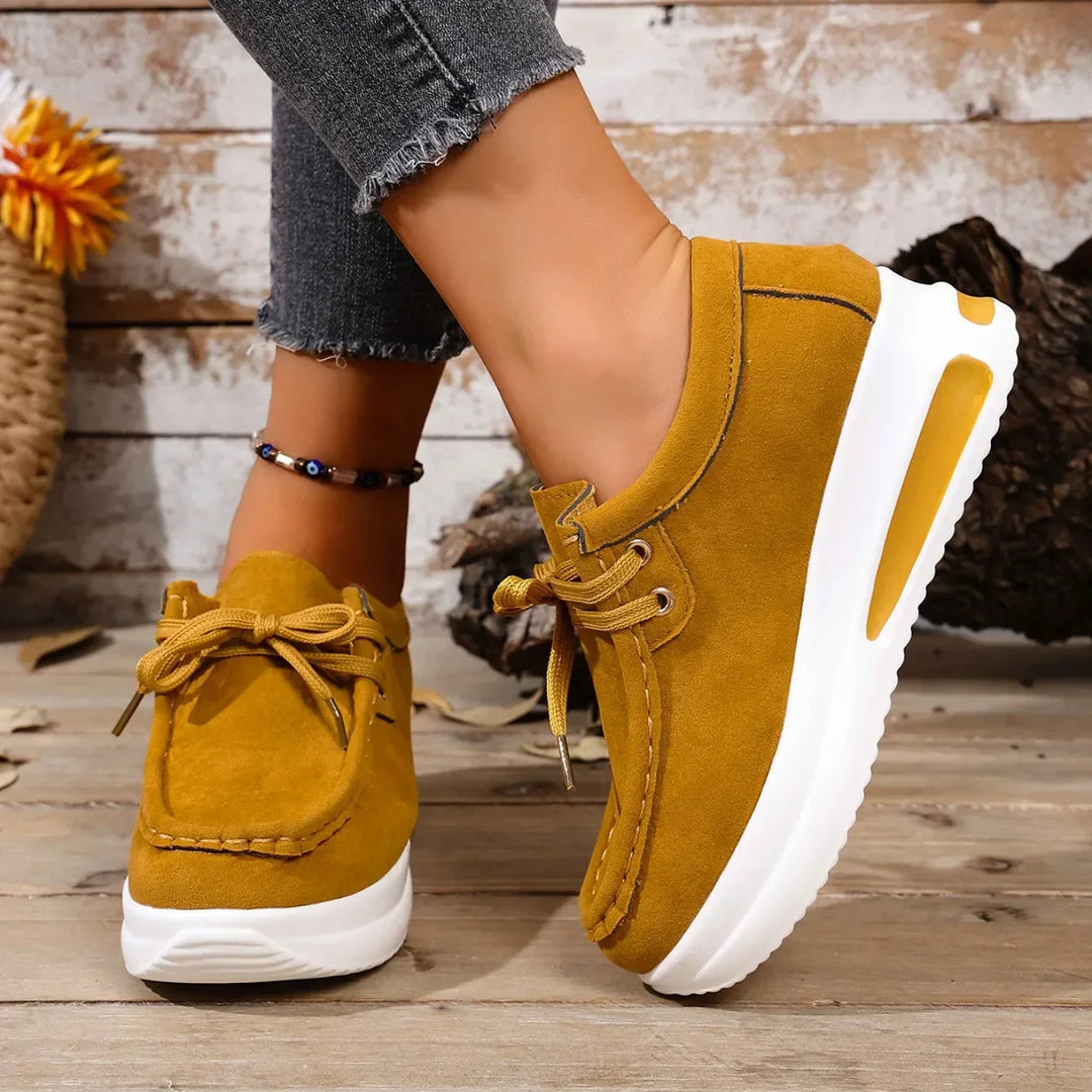 Adeline | Damen Khaki Plateau Schnürsneaker - Khaki - Image 8