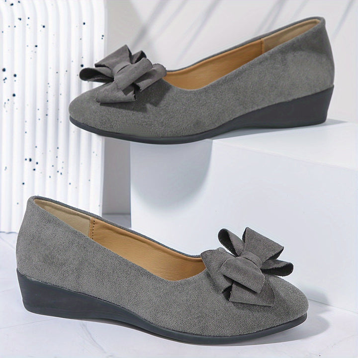 Zella | Damen Ballerinas mit Schleife Wildleder-Optik