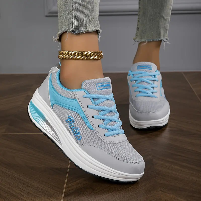 Nova | Damen Plateau Sneaker mit Schnürung Freizeitschuhe