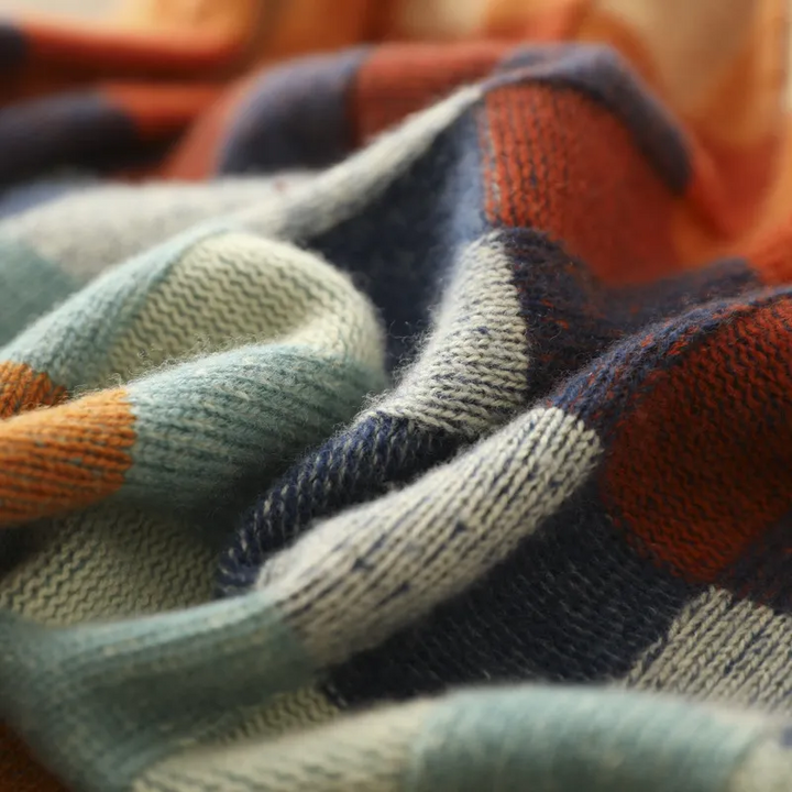 Aldona | Damen Bunter Strickpullover mit Rollkragen - Image 4