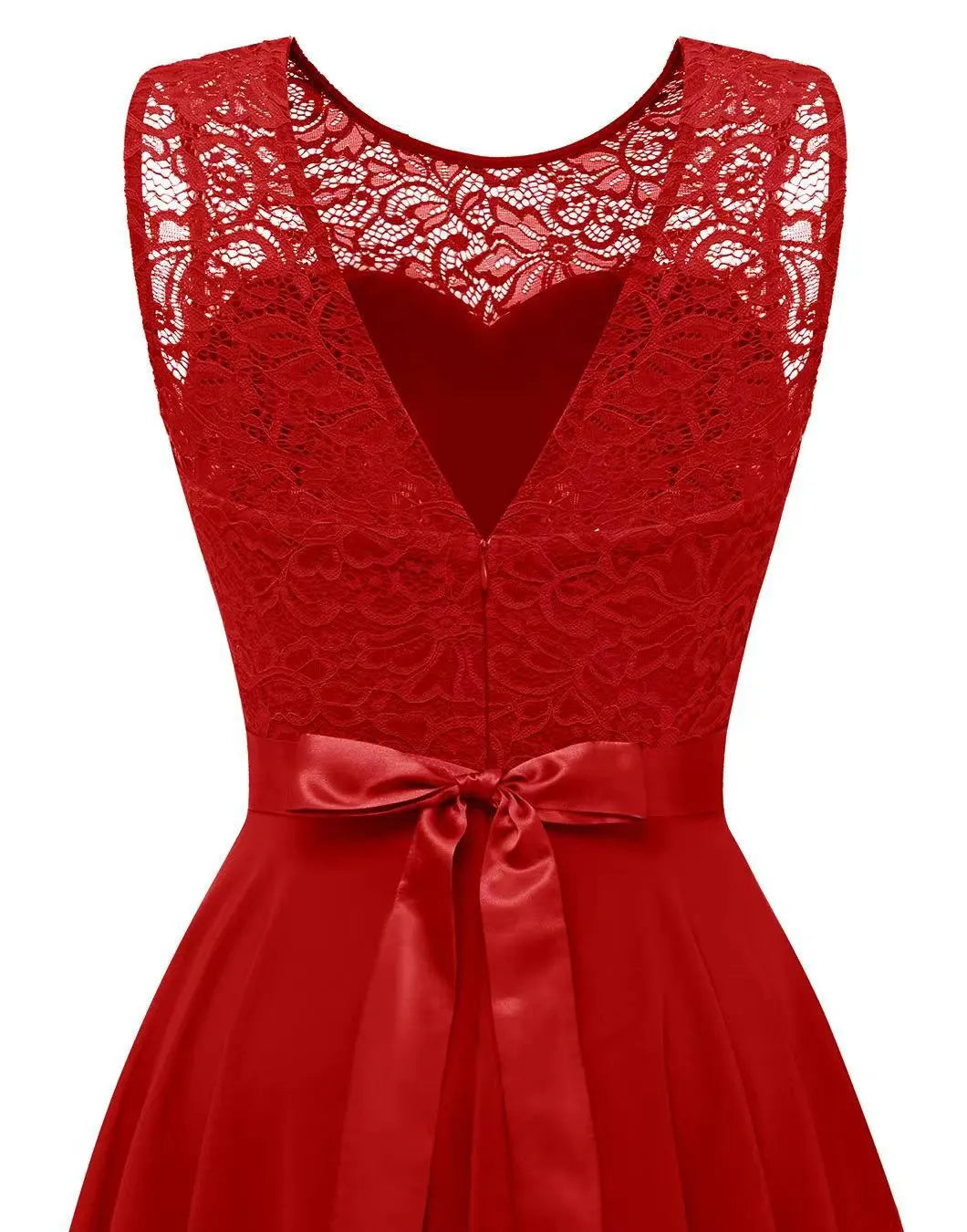 Aldona | Damen Vokuhila Kleid für Hochzeitsgäste - Burgundy - Image 11