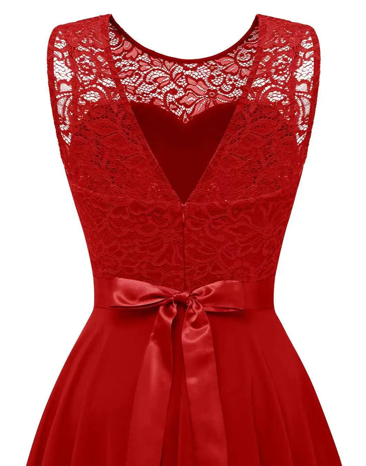 Aldona | Damen Vokuhila Kleid für Hochzeitsgäste - Burgundy - Image 11
