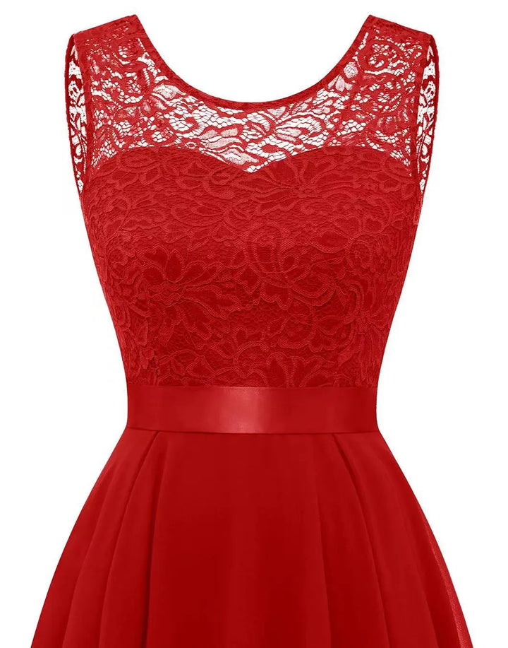 Aldona | Damen Vokuhila Kleid für Hochzeitsgäste - Burgundy - Image 12