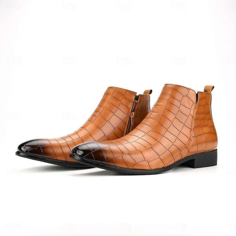 Aldric | Herren Chelsea Boots Stiefeletten Slip-On - Burgundy - Image 9