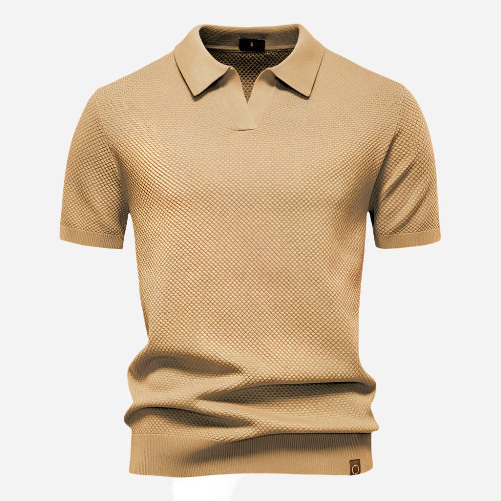 Aldric | Herren Kurzarm Poloshirt mit Strukturmuster - White - Image 10