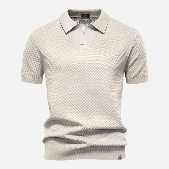 Aldric | Herren Kurzarm Poloshirt mit Strukturmuster - White - Image 11
