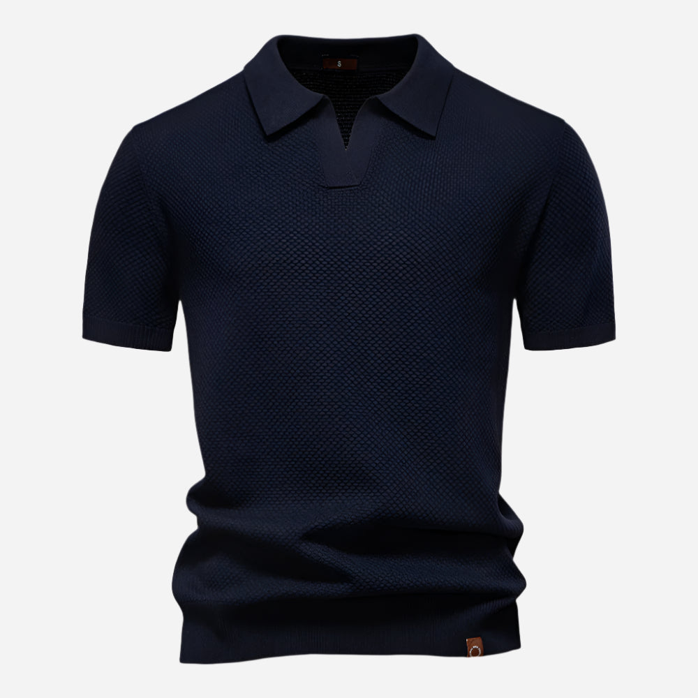 Aldric | Herren Kurzarm Poloshirt mit Strukturmuster - White - Image 2