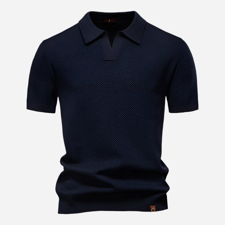 Aldric | Herren Kurzarm Poloshirt mit Strukturmuster - White - Image 2