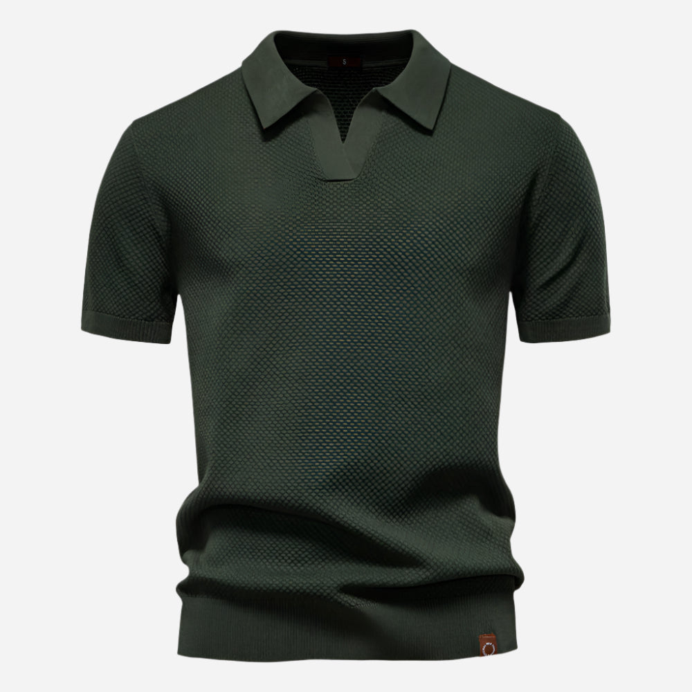 Aldric | Herren Kurzarm Poloshirt mit Strukturmuster - White - Image 4