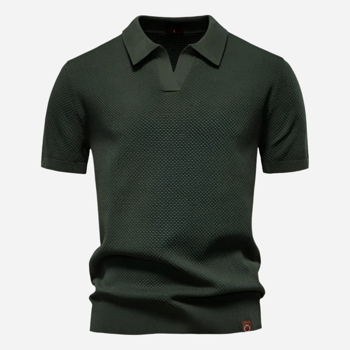 Aldric | Herren Kurzarm Poloshirt mit Strukturmuster - White - Image 4