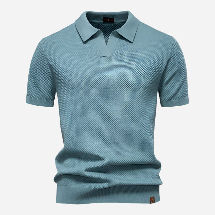 Aldric | Herren Kurzarm Poloshirt mit Strukturmuster - White - Image 8