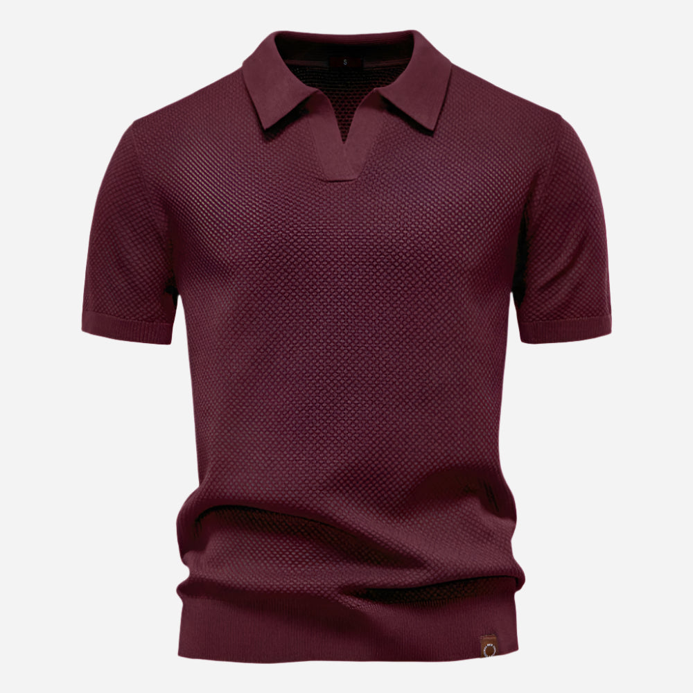 Aldric | Herren Kurzarm Poloshirt mit Strukturmuster - White - Image 9