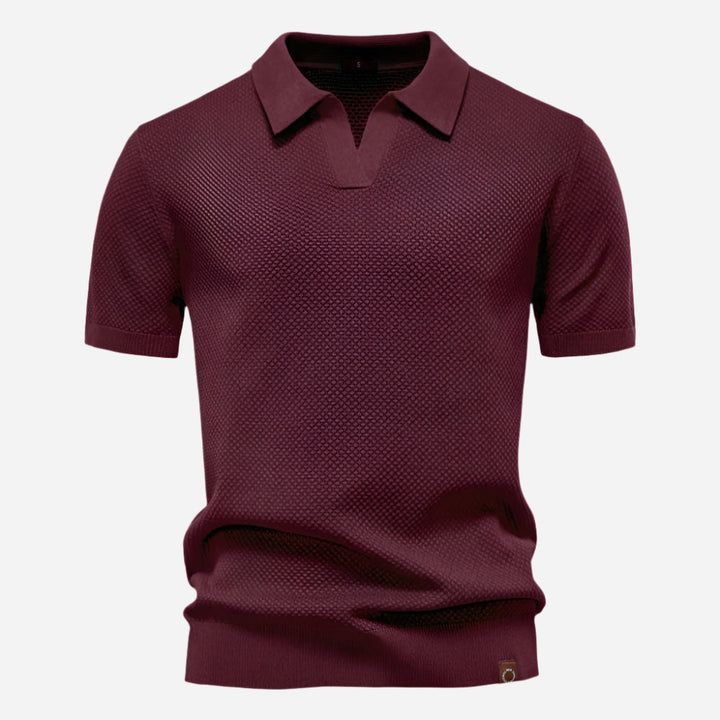 Aldric | Herren Kurzarm Poloshirt mit Strukturmuster - White - Image 9