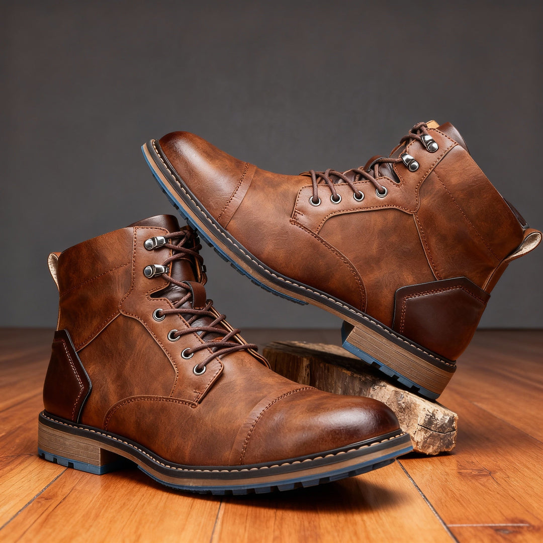 Aldric | Herren Schnürboots Stiefeletten mit Kappe - Light Brown - Image 10