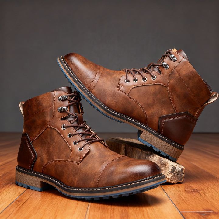 Aldric | Herren Schnürboots Stiefeletten mit Kappe - Light Brown - Image 10