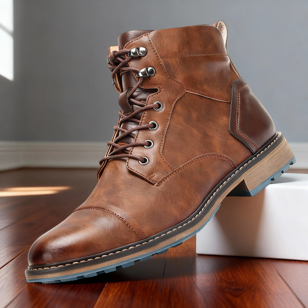 Aldric | Herren Schnürboots Stiefeletten mit Kappe - Light Brown - Image 2