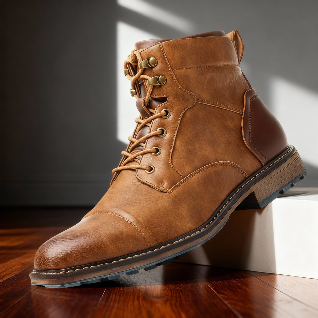 Aldric | Herren Schnürboots Stiefeletten mit Kappe - Light Brown - Image 3