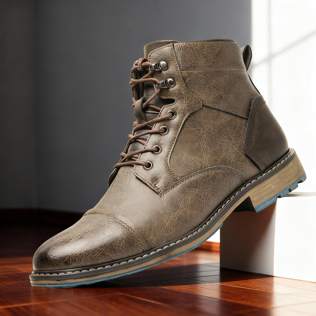 Aldric | Herren Schnürboots Stiefeletten mit Kappe - Light Brown - Image 4