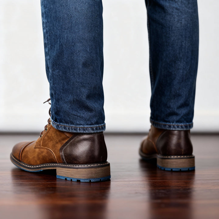 Aldric | Herren Schnürboots Stiefeletten mit Kappe - Light Brown - Image 5